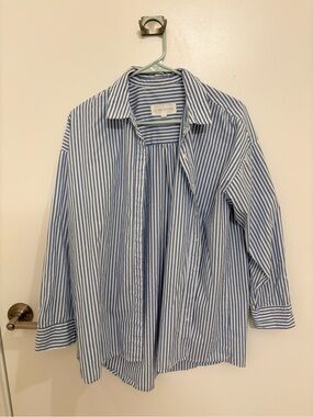 Olive & Oak Blue and White Vertical-Stripe Button-Down Shirt